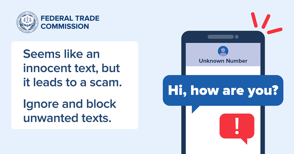 An innocent-looking text can be a scam