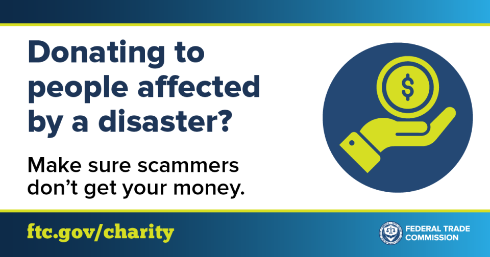 Be cautious when donating after a disaster